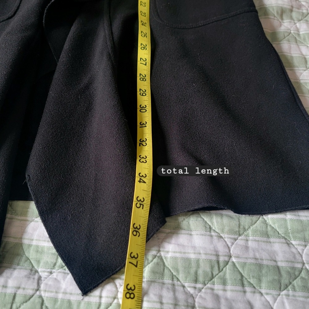 Kay Unger Black Waterfall Ruffle Collar Coat Jacket Size Small - Picture 10 of 10